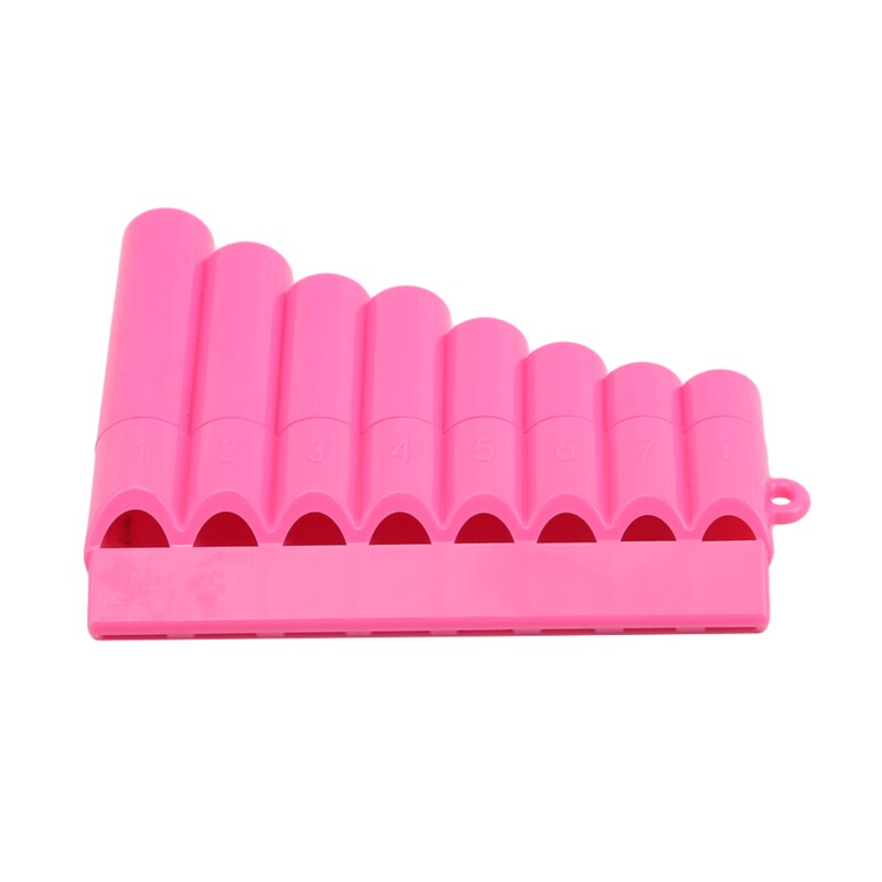 Woodwind pan flauta 8 tubo de plástico linha flauta flauta panpipe artesanal pan flautas crianças instrumentos musicais: Rosa