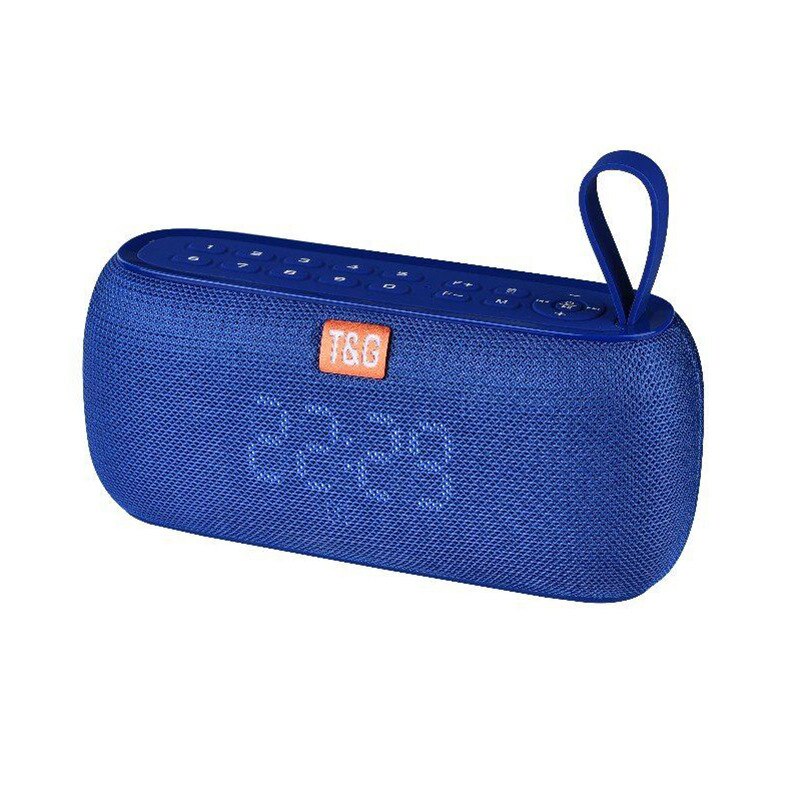 Portable Speakers Bluetooth Wekker Temperatuur Display Bass Digitale Kiezen Lied Waterdichte TG177 Draadloze Luidspreker: Blue