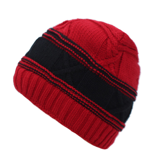 Youbome wintermutsen voor mannen, vrouwen, skullies, mutsen, gebreide mutsen voor mannen, petten, mutsen, warme bontjassen, merk wintermutsen, mutsen: Wijnrood