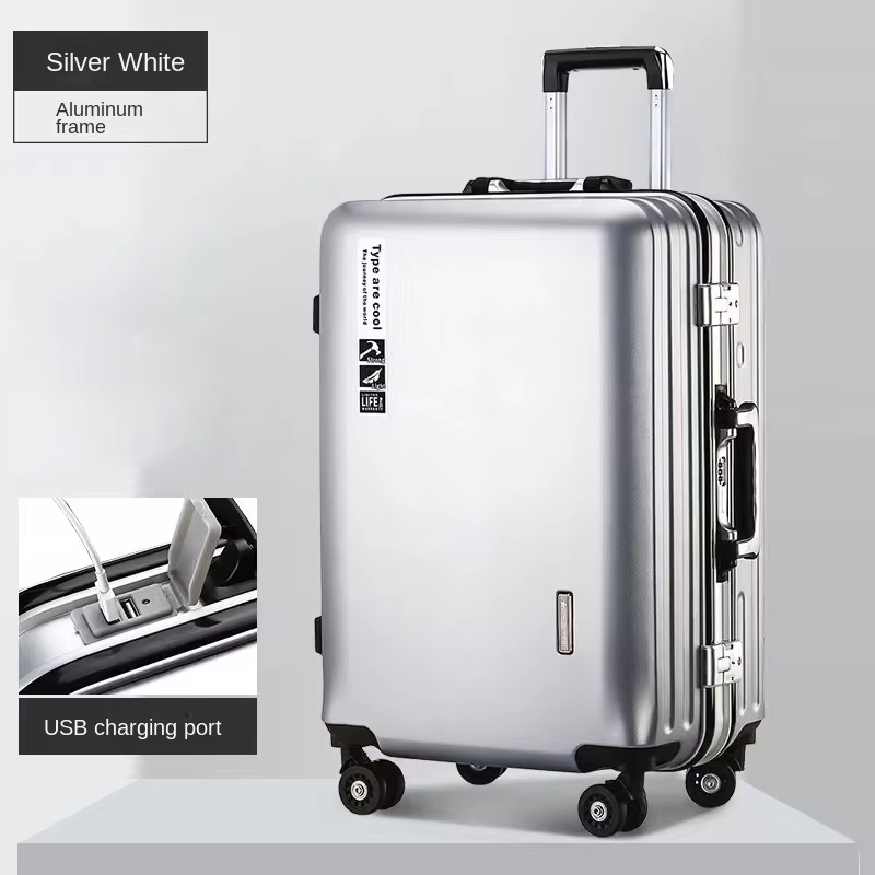 20 22 24 28 inch koffers op wielen Aluminium frame Handbagage Trip Cabine Trolley Reistas Wachtwoordslot Rits