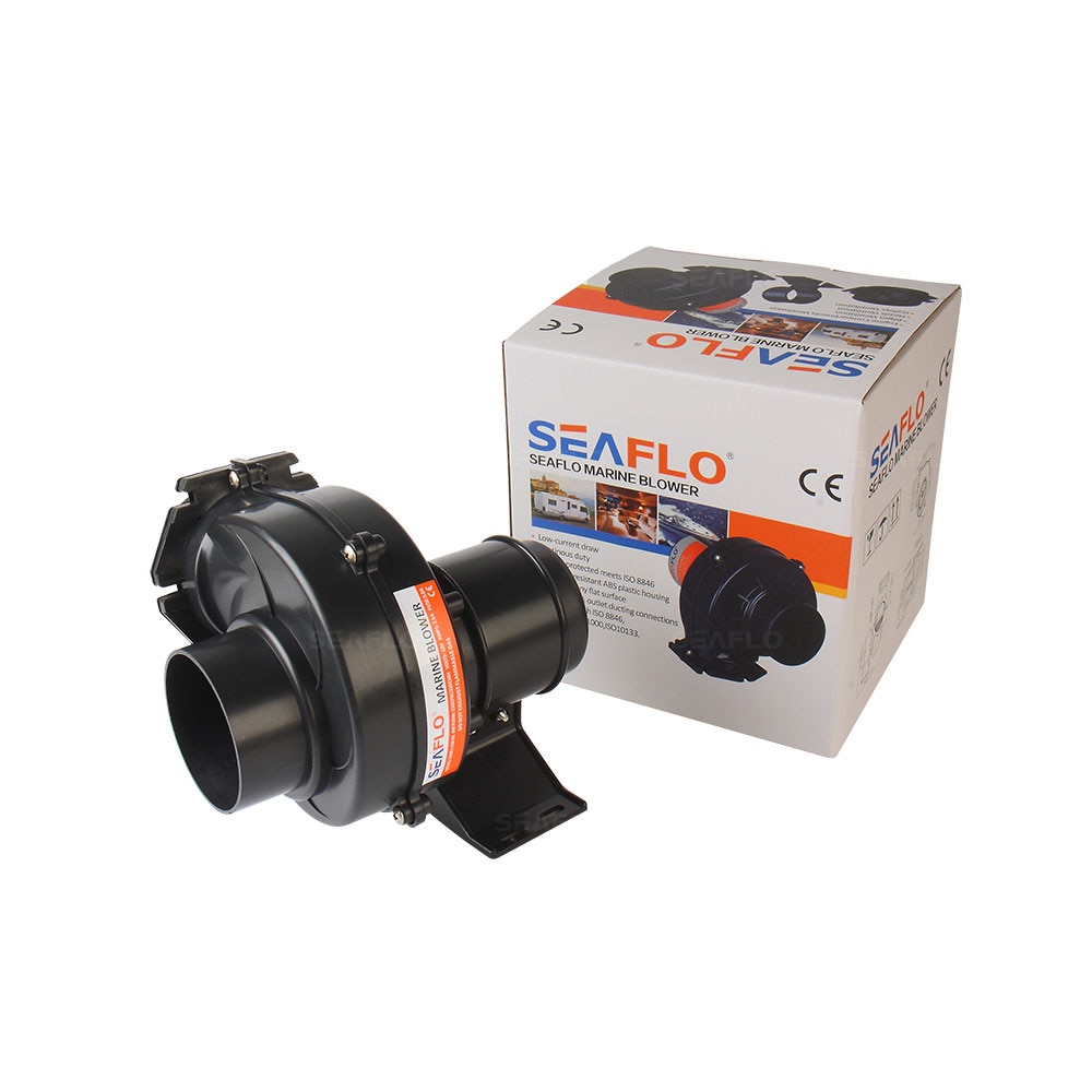 SEAFLO Air Blowers 12V DC Silent Electric Blowers Marine Bilge Blower Fan Vents Quiet Black