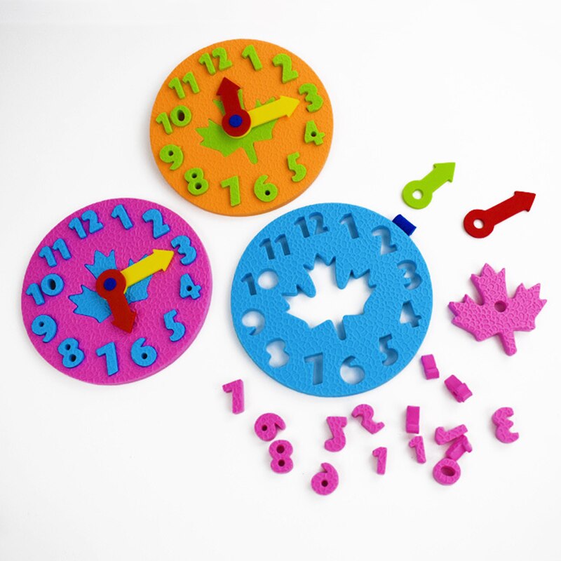 Baby DIY Manual Eva Clock Toys Math Game Cognitive Digital Clock Toys Teaching Aids Kids Puzzle Toys For Teaching Kindergarten