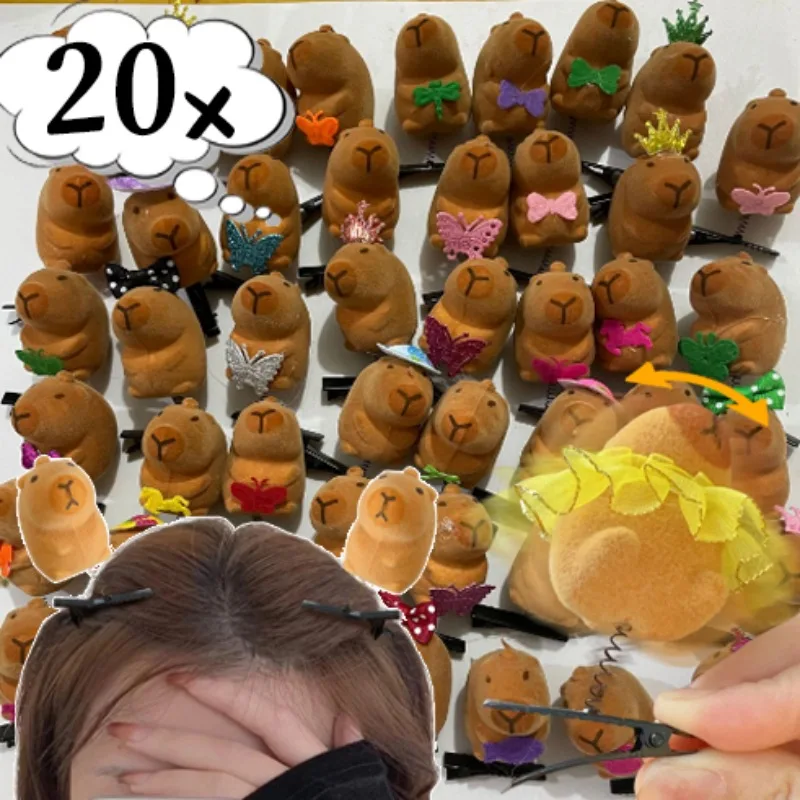 Cute Capybara Hair Clip Children Funny Kawaii 3D Animal Plush Hairpin Duckbill Clips Headdress Lovely Kids Hair Accessories
