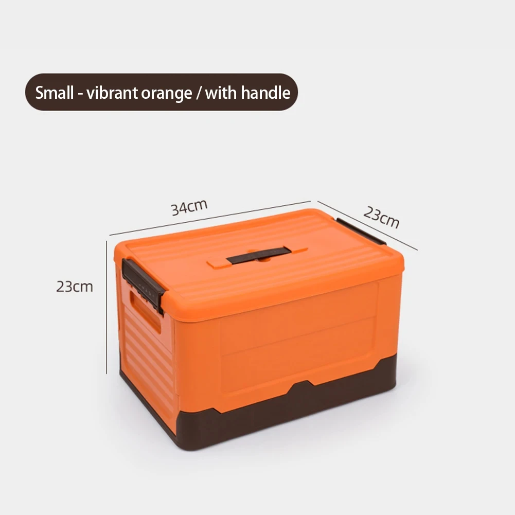 1 Stuks Opvouwbare Opbergdoos Multifunctionele Opvouwbare Organizer Container Plastic Diversen Opslagplaatsen Levert Organizer Doos Met Deksel: Oranje