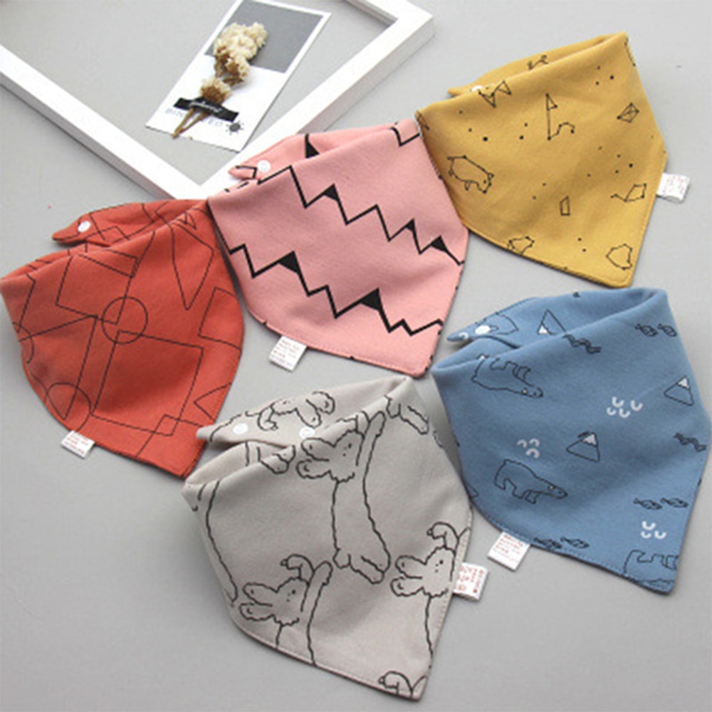 5 pièces bébé bavoirs Triangle Double coton multi-style Bandana bavoirs bébé enfants dessin animé Babador infantile roter tissu bébé salive serviette