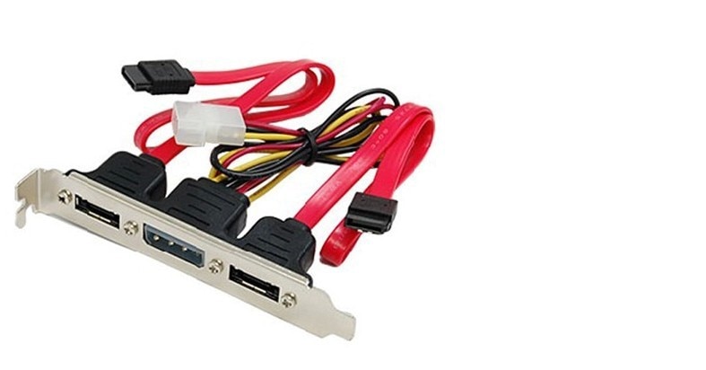 Cable de ranura de soporte PCI de alimentación IDE de 4 pines de doble SATA a 2 puertos eSATA +