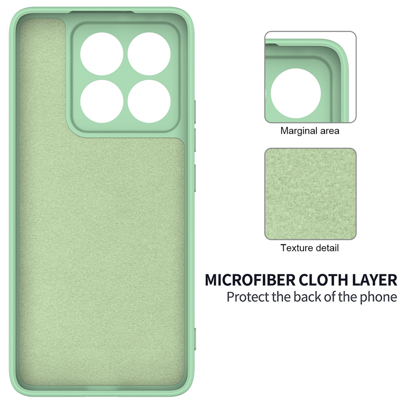 Hoesje voor xiaomi 14t pro ,14t : zacht, premium vloeibaar siliconen hoesje met fluweelzachte binnenkant en bandje  mi 14 t