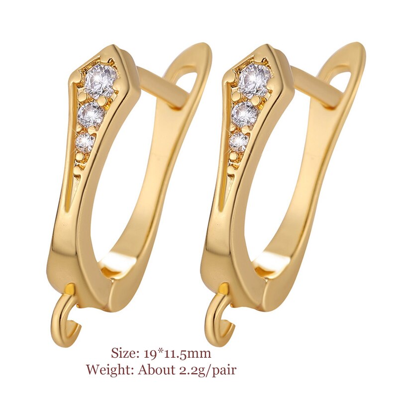 Multi-Stil Glänzende Strass Ohrring Haken Verschlüsse Zirkon Ohrringe Erkenntnisse Für Frauen DIY Schmuck Zubehör Liefert: 1681