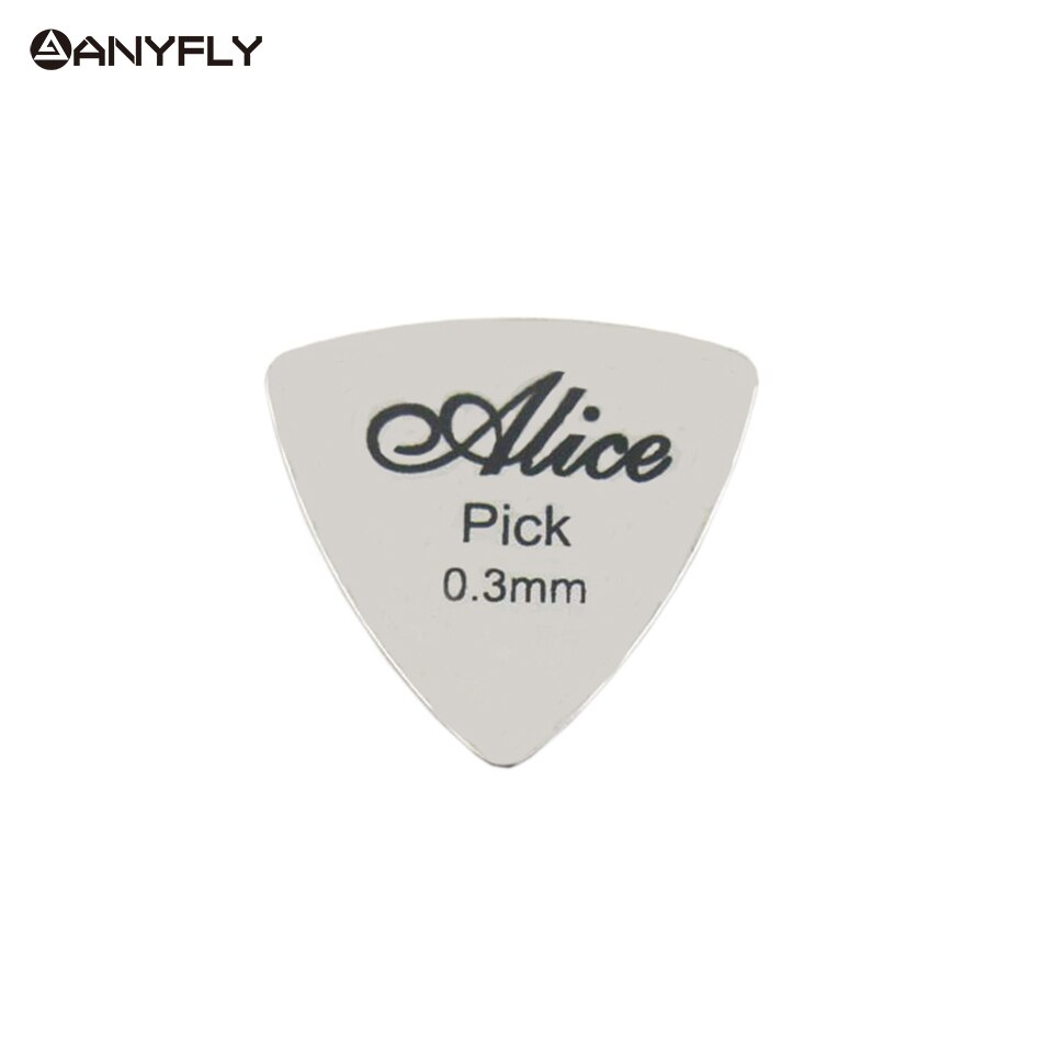 12 stuks Alice Rvs Driehoek Vorm Gitaar Pick Metalen Picks Voor Akoestische Elektrische Gitaar Speed Rock Picks 0.3mm
