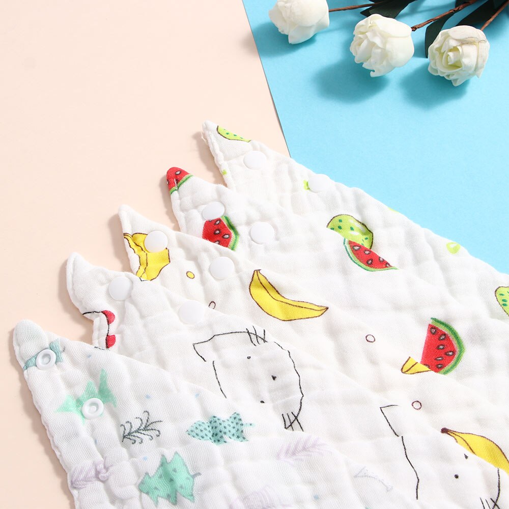 unisex Nette 8-schicht Baumwolle Baby Lätzchen Weichen Obst aufbringen Banane Erdbeere Bandana für Kleinkind Kleinkind Rülpsen Fütterung Speichel handtuch