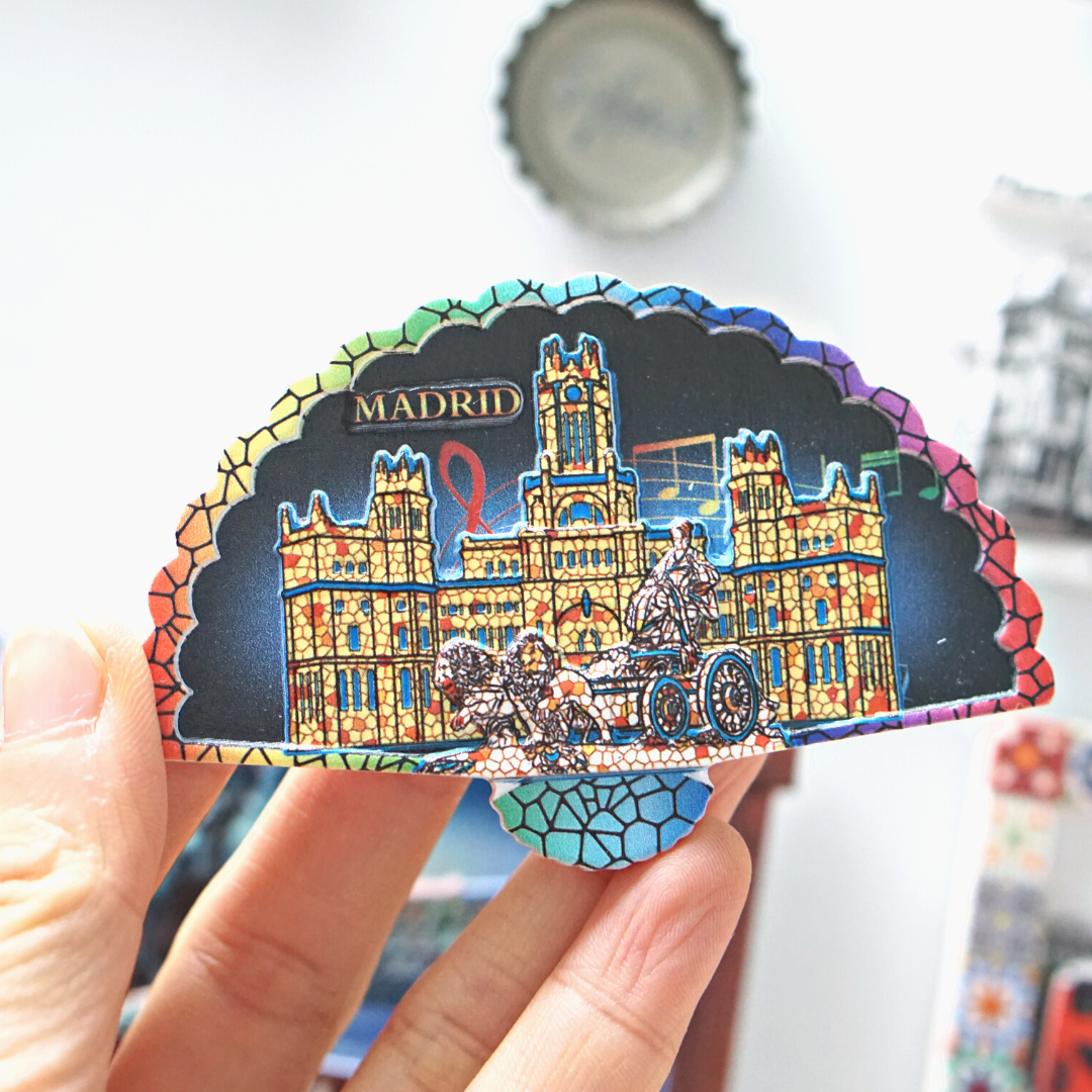 1 unidad, imanes de nevera de Madrid, pegatinas de nevera de España, recuerdos de viaje, decoraciones coloridas de cocina para el hogar, de vacaciones