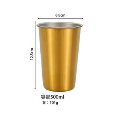 500ml metallinen muki 304 ruostumaton teräskuppi kannettava olkikannen eristys juoma-astia kahville maito olut matka leirintäkeittiö: 2