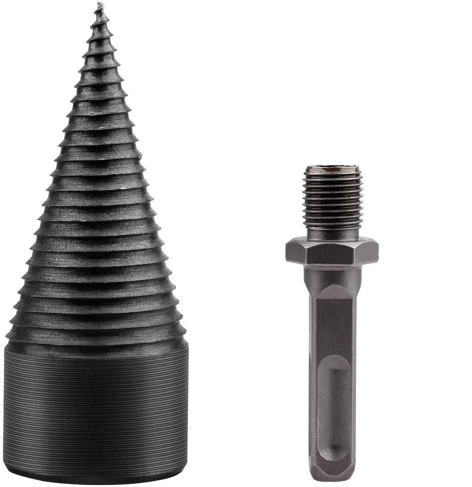 Wood Splitting Drill Electric Hammer Percussion Drill Household Hand Electric DrillWood Splitting Machine Spiral Drill: Square shank