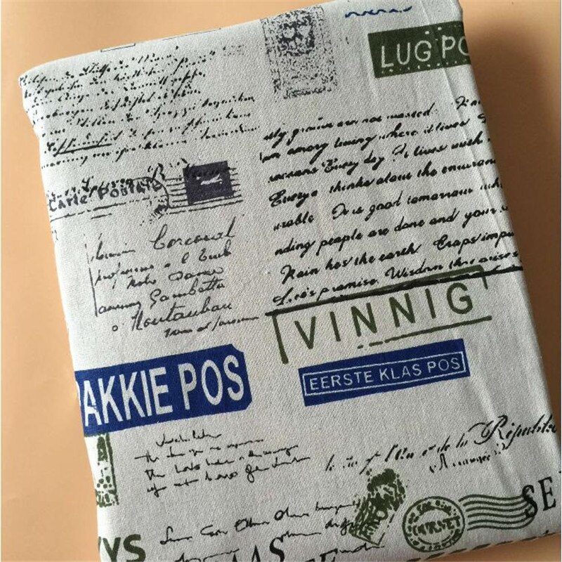 Linen Fabric For Patchwork Cotton Linen Sewing Fabric Newspaper Printed Canvas Cloth For DIY Quilting Home Textile Pillow Cover