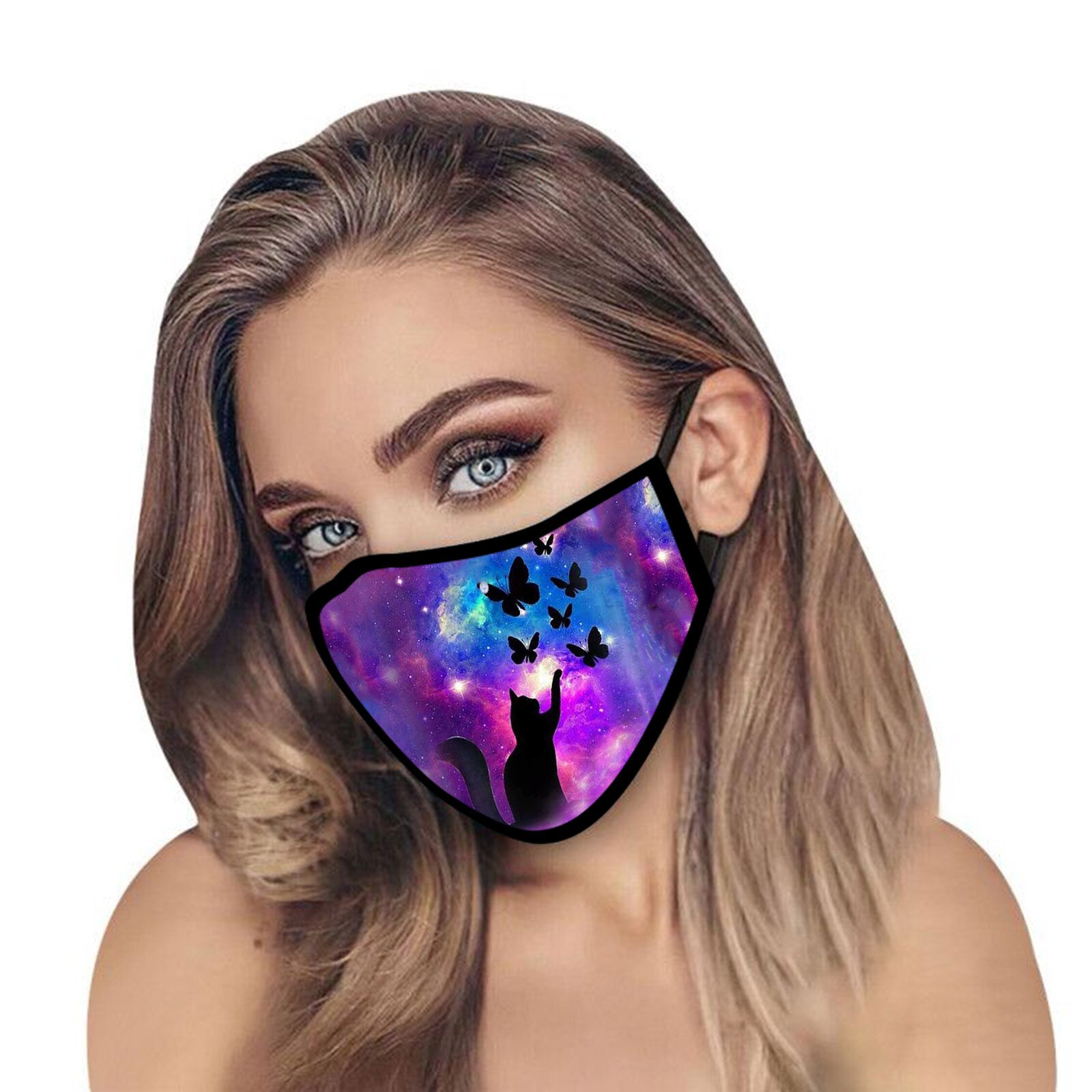 1/5 Uds de Fasemask adultos 1-5 uds Tie Dye máscaras de estampado de cruces tejido Reusable de Color de contraste Mascarillas Bandana