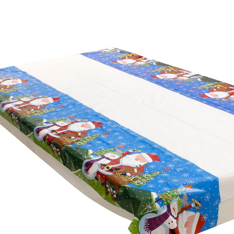 110X180cm Kerst Tafelkleed Banket Jaar Party Afdrukken Rechthoekige Pvc Kerst Sfeer Tafel Cover Decorations