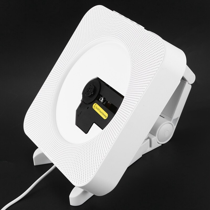 Draagbare cd-speler met bluetooth, wandmontage cd-muziekspeler, thuis-o-boombox met afstandsbediening, fm-radio, usb-eu-stekker