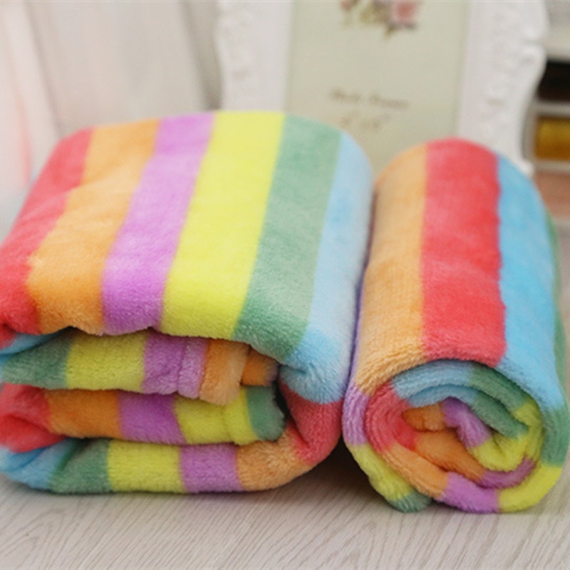 Holapet Leuke Warm Huisdier Bed Mat Cover Regenboog Coral Fleece Kat Hond handdoek Zachte Fleece Bed Deken voor Kleine Medium Grote Honden S M L