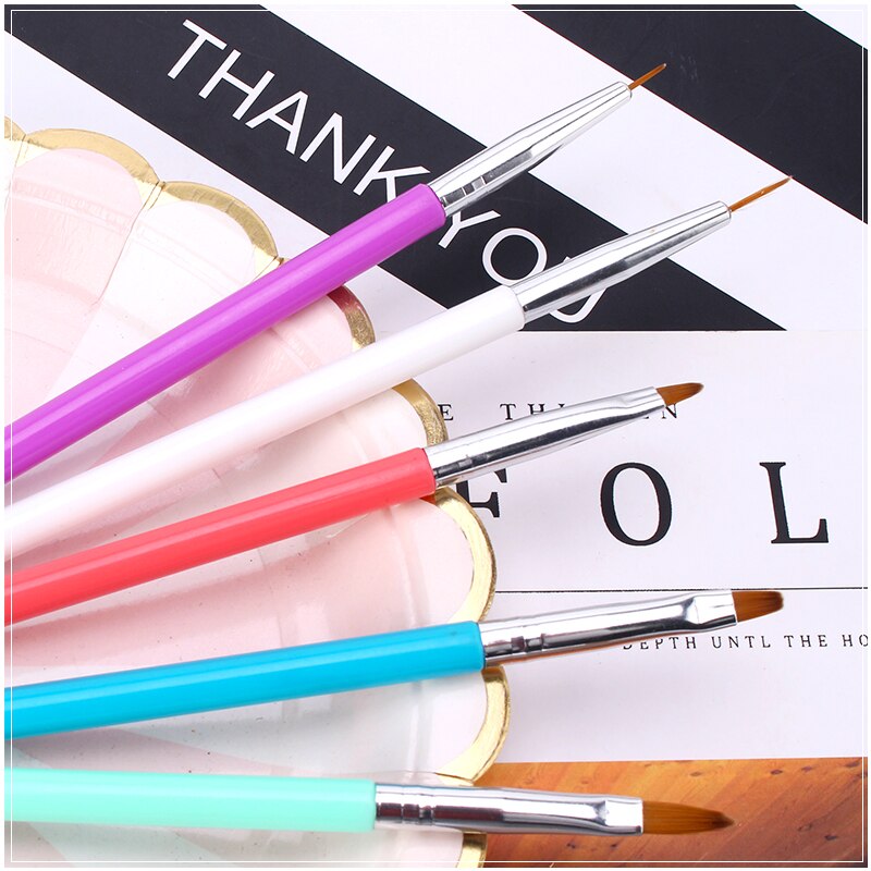 5 Pcs/set Multifonctionnel Nail Art Brosse Parsemant Peinture Dessin Liner Stylo Gel Acrylique Extension Ongles Manucure Kit DE BRICOLAGE