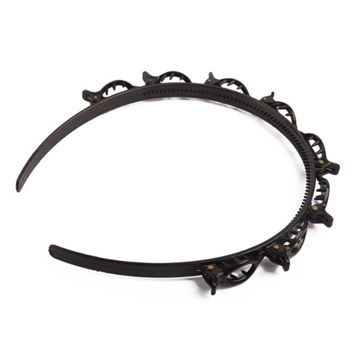 Horquilla para peinado con doble flequillo, accesorios para el cabello de doble capa, diadema, bandanas, ,: Black