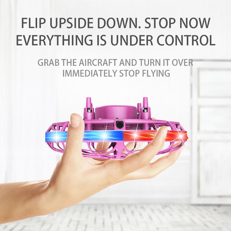 Mini hélicoptère UFO jouet soucoupe volante Mini Drone avec LED lumières Drone infrarouge Induction main contrôle led pour d'anniversaire