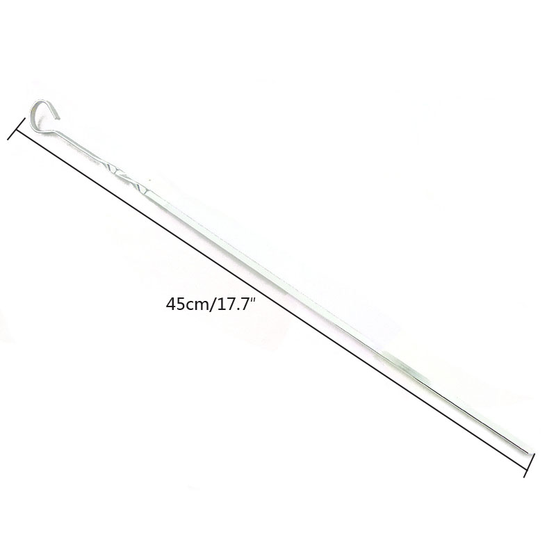 Nowy 10 sztuk 45cm (15.7w) metalowe patyczki robić szaszłyków w/pierścień otwór długie szaszłyki z grilla Shish Kebob BBQ kije espeto churrasco na wolnym powietrzu