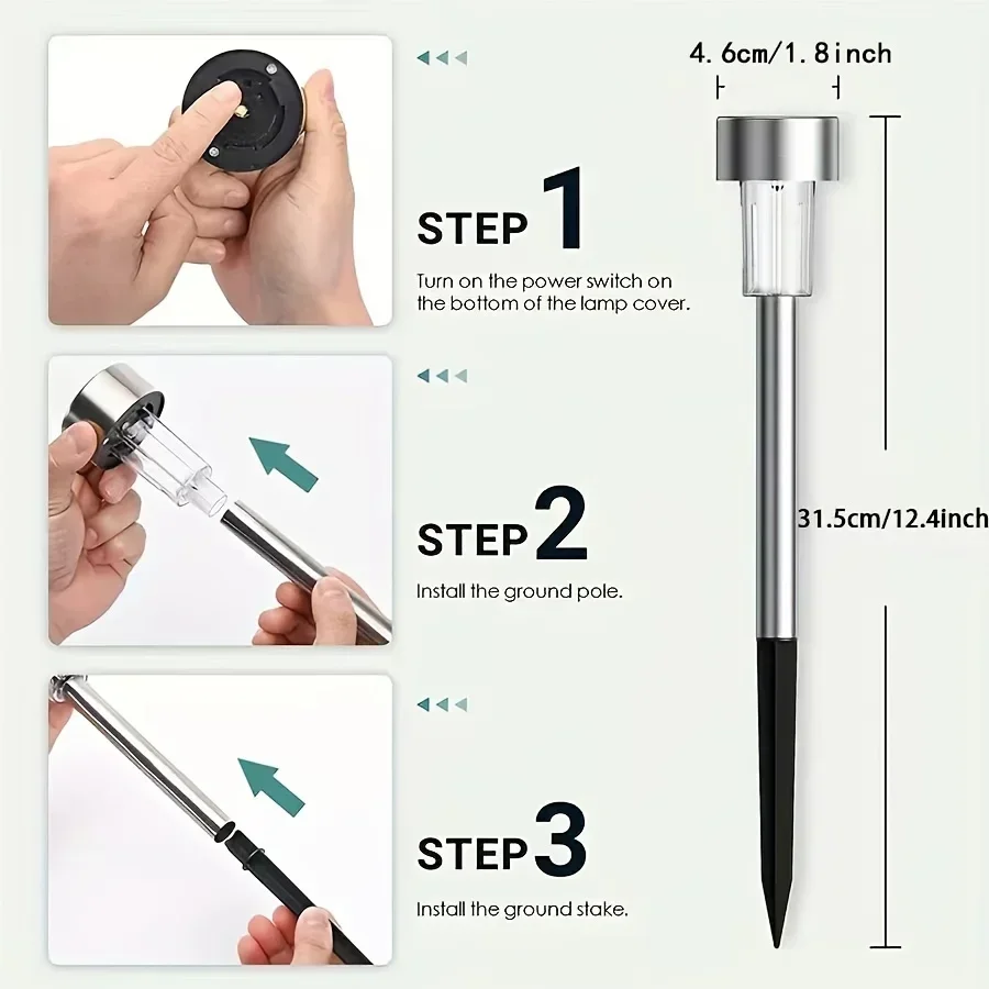 1-20PCS Solar Light Tuindecoratie Gereedschap Outdoor Zonne-energie Lamp Waterdichte Landschapsverlichting voor Pathway Patio Yard Gazon