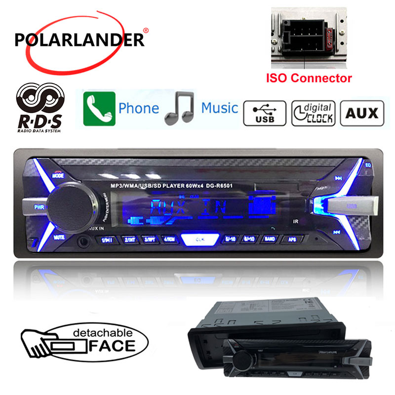 Autoradio Auto radio coche panel desmontable Bluetooth audio estéreo radio cassette player 1 din USB FM TF tarjeta AUX en RDS +