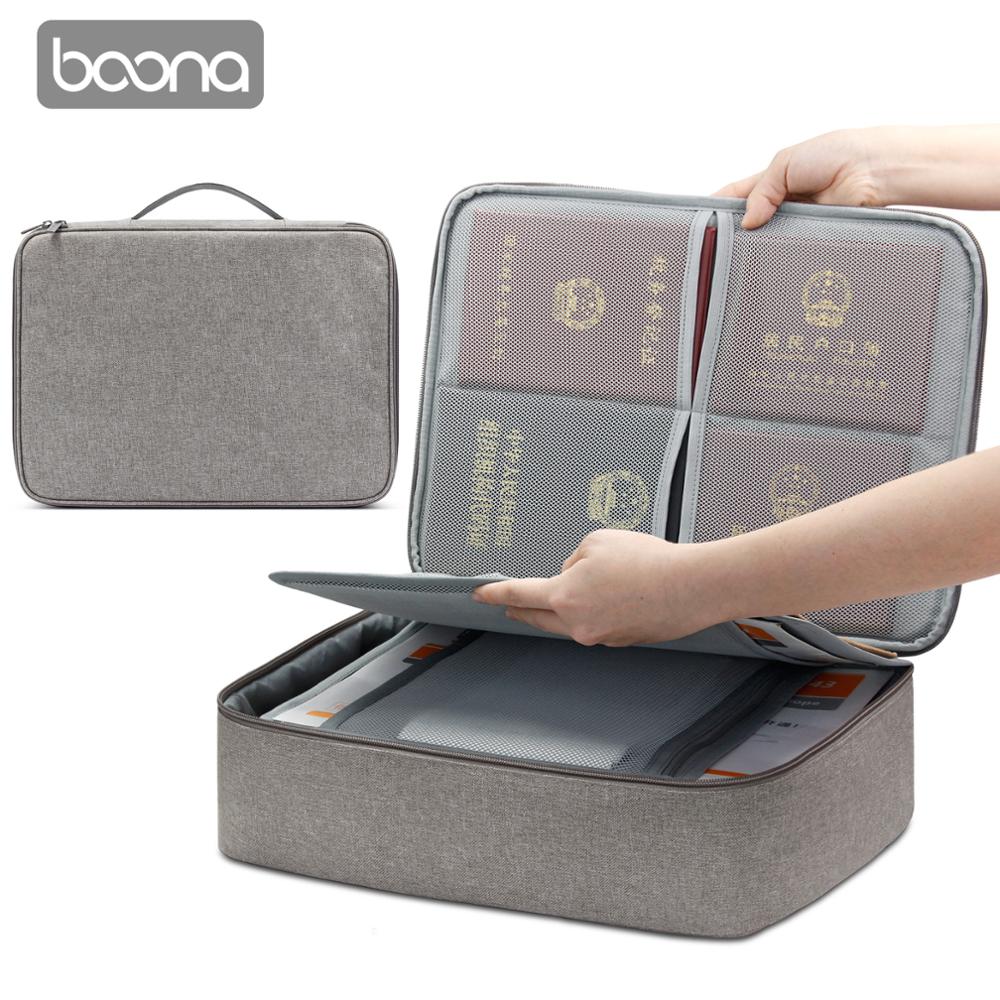 Bolsa impermeable para documentos Boona Oxford, bolsa de almacenamiento para documentos, bolsa para credenciales, bolsillo para documentos de almacenamiento con separador