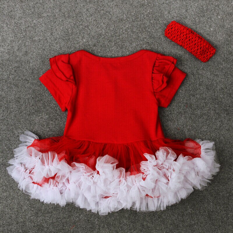 Baby Christmas Dress 2pcs Set Santa Claus Christmas Tree Newborn Baby Girls Tutu Dress + Headband Party Outfit Costume 0-18M