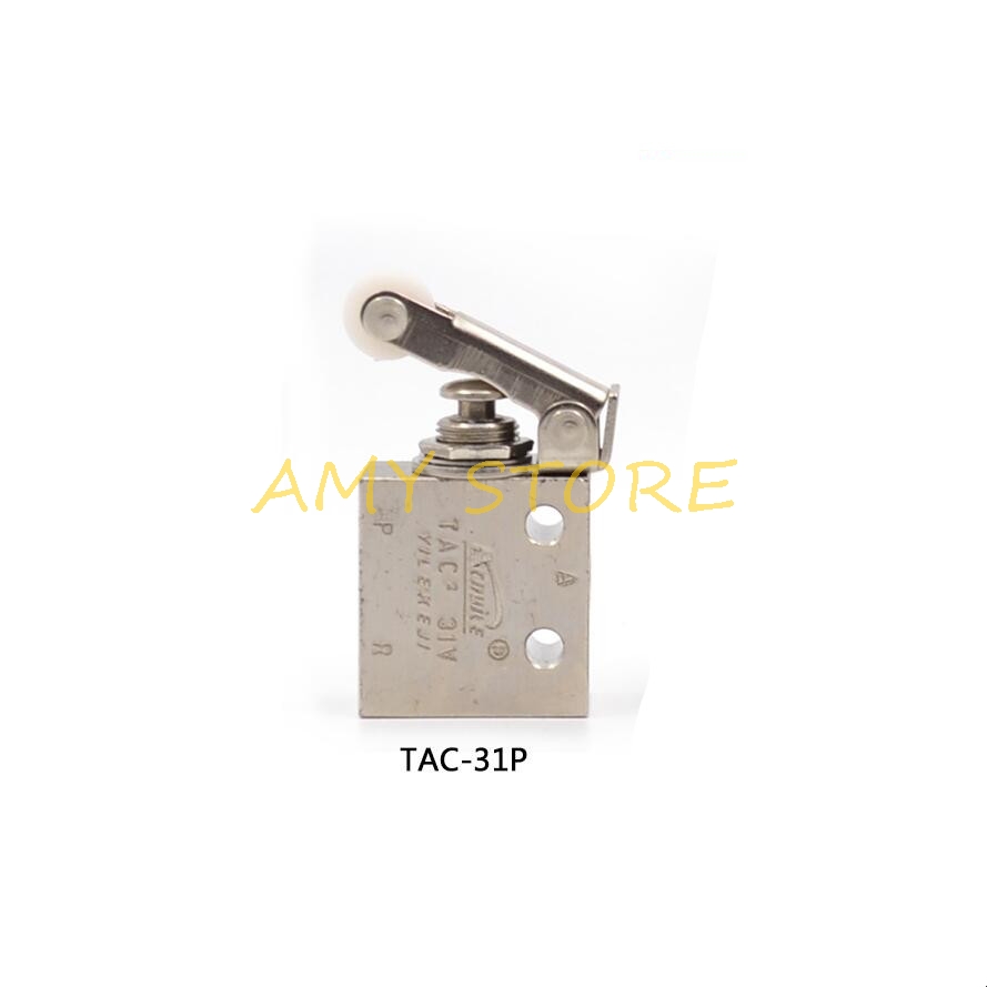 1/8" BSP Threaded Air Pneumatic 2 Position 3 Way Roller Lever Mechanical Valve TAC2-31P Pneumatic Switch Valve