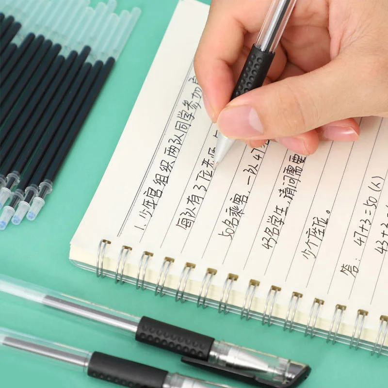 6-25Pc 0.5mm Gel Pen Set Neutral Pen Black/Blue/Red Color Replacable Refill Smooth Writing School Stationery Supplies