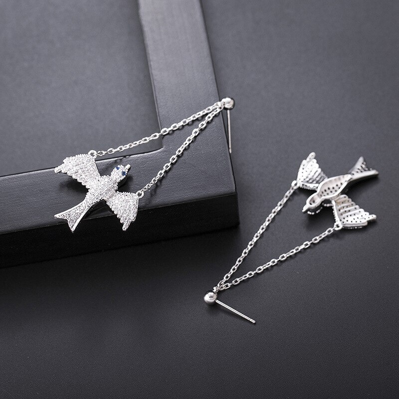 European and American jewelry personality animal earrings female long chain swallow earrings factory