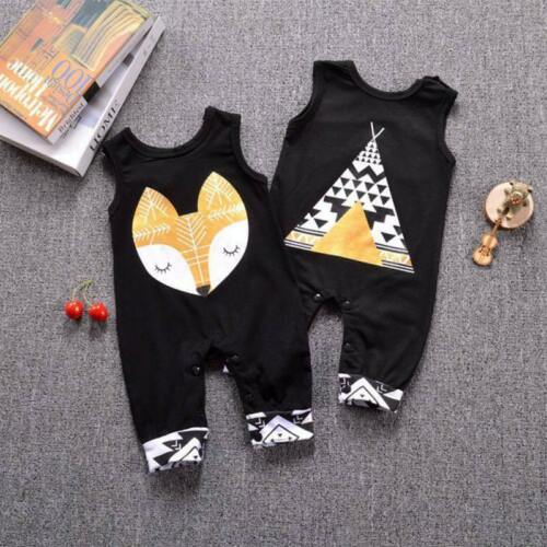 Cute Summer Baby Boys Girls Infant Clothes Tribe Print Romper Jumpsuit one pieces Sleeveless Outfits 0-24Months