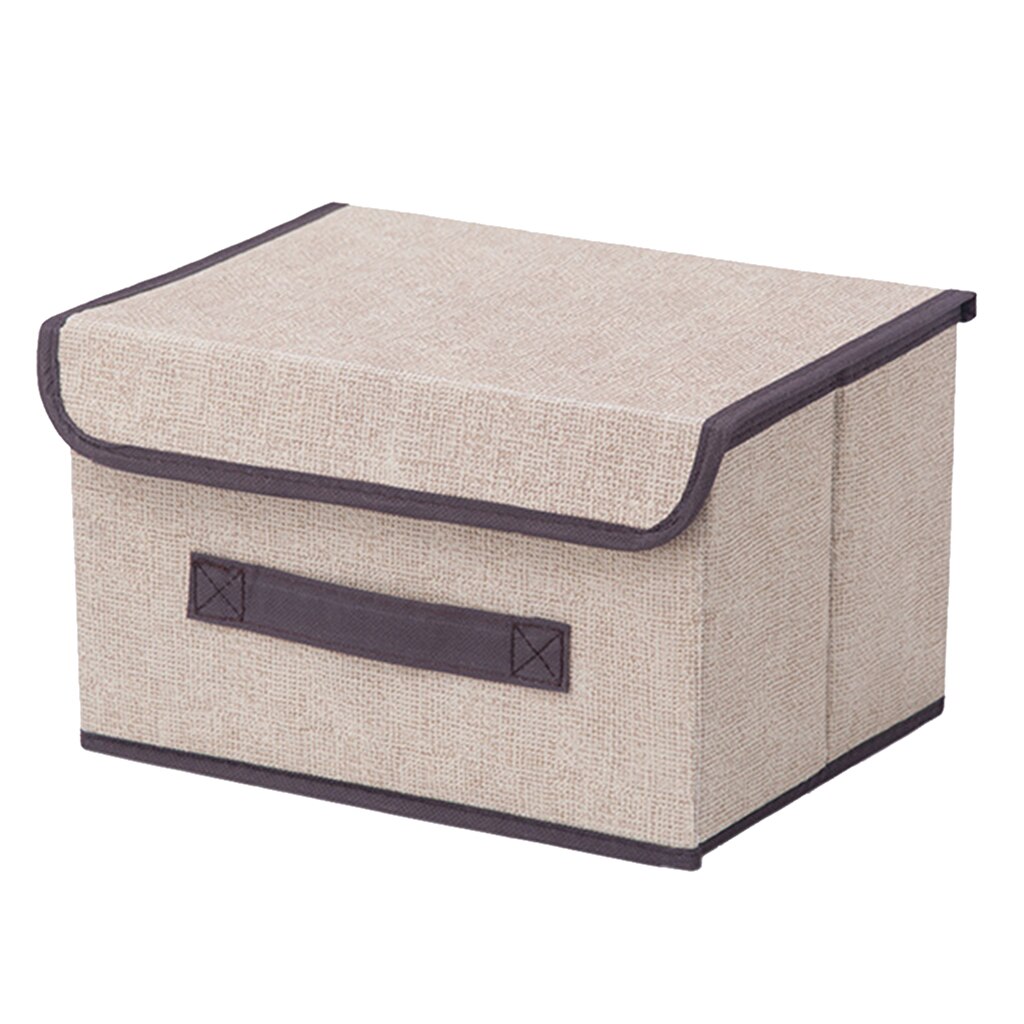 Foldable Storage Bin, Storage Box Closet Organizer for Shelf Cabinet Bookcase, Non-Woven Fabric: S Beige