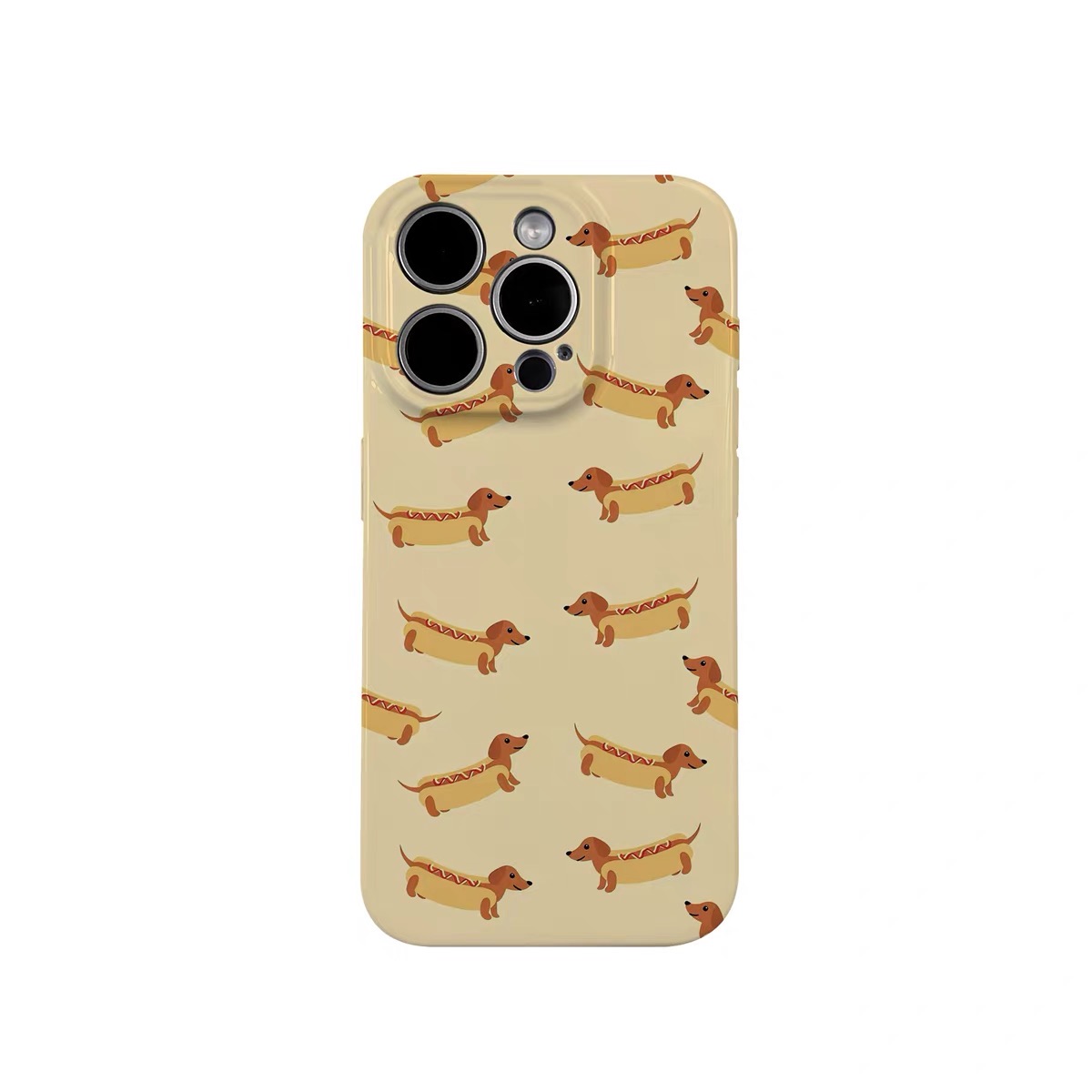 Gult fuldskærms sød hund telefoncover til iphone 17 air 16e 15 promax 14 16 plus 13 12 mini 11 xr akryl telefoncover: Abs / Blå