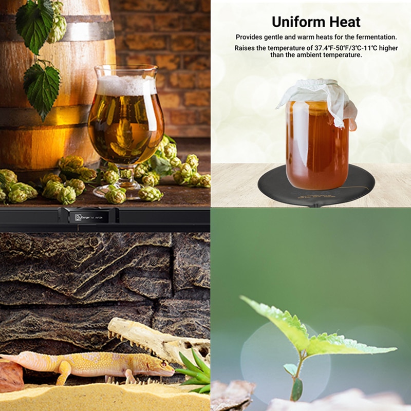 InkbirdPlus Home Brewing &amp; Fermentation Heat Pad Warm Hydroponic Heat Mat for Beer &amp; Wine Fermenting 12" MET Certified 25W Tools