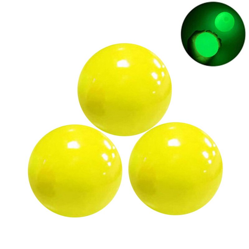 6cm Luminous Stick Wall Ball Decompression Ball Sticky Squash Ball Suction Decompression Toy Sticky Target Catch Throw Ball: 3PCS Yellow Luminous