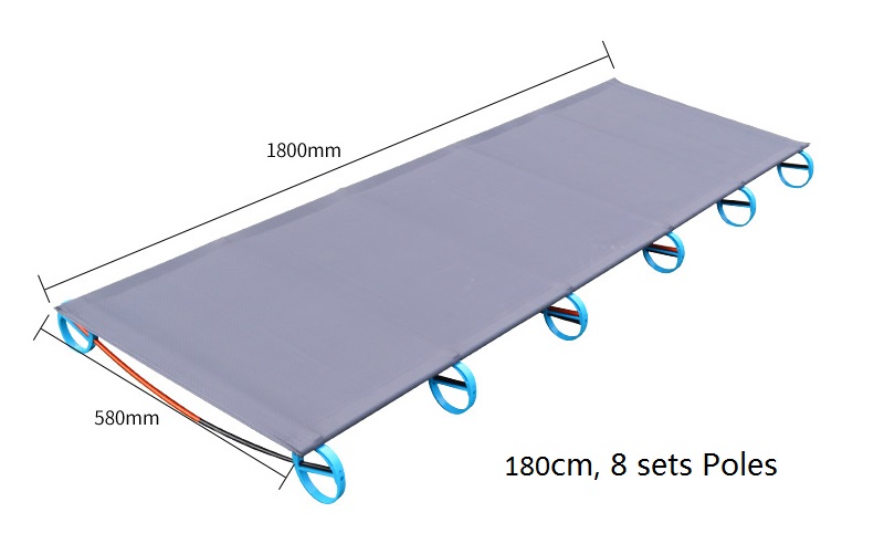 Camping Folding Bed DIY Ultralight Single Tent Cot Portable Sleeping Bed Alloy Frame: Gold