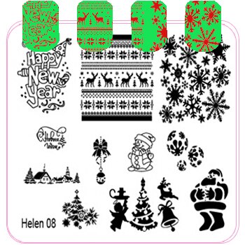 Fyrkantiga spik mallar tallrik blomma tårta flicka geometri fordon stämpling mall manikyr stämpel bild plåt: Helen 8