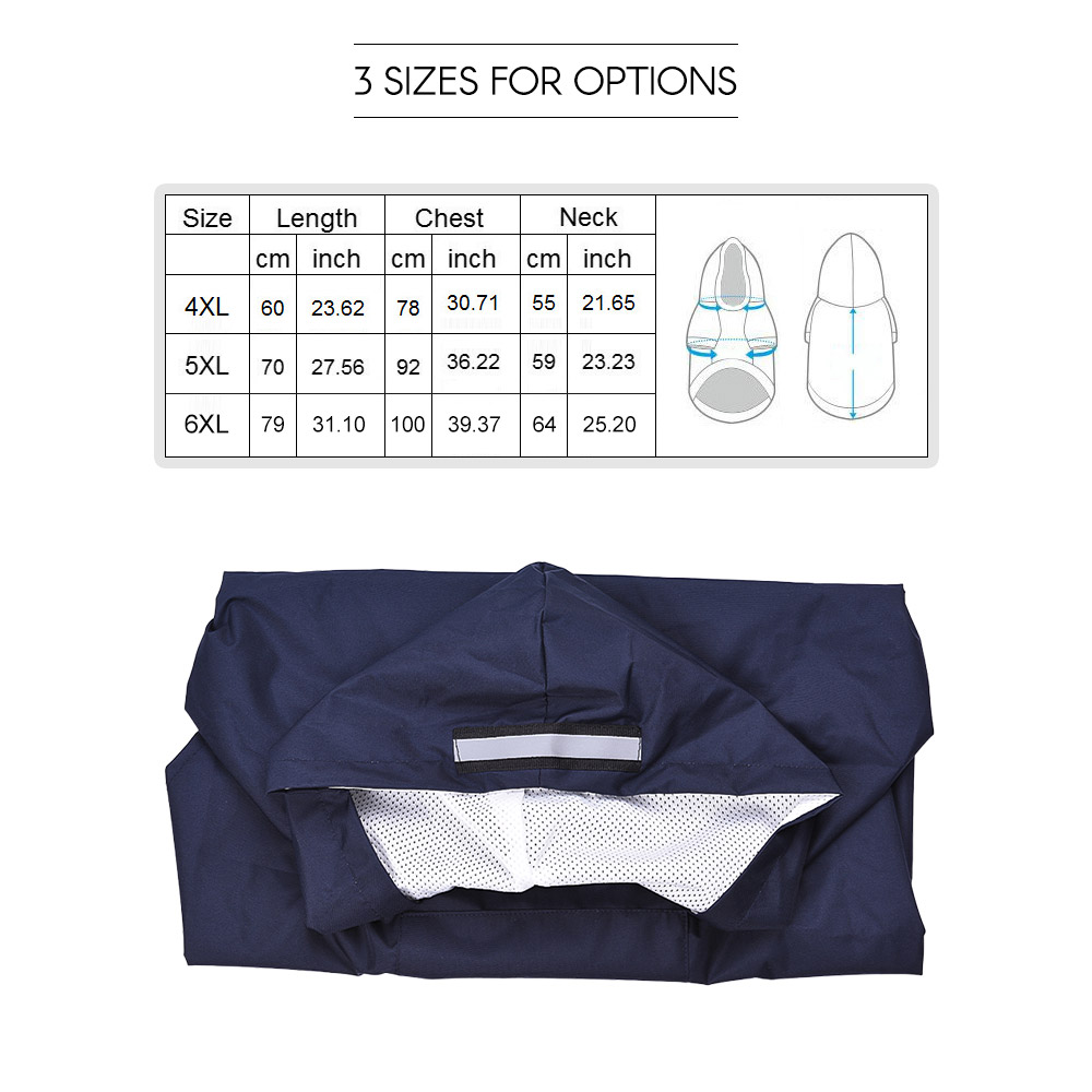 Pet Dog Regenjas Waterdichte Grote Honden Kleding Outdoor Jas Regen Jas Reflecterende Golden Retriever Labrador Husky Grote Poncho