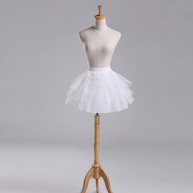 Jupon court 3 couches, sans capuche, robe de cérémonie, Crinoline pour fille à fleurs, sous-jupe de mariage