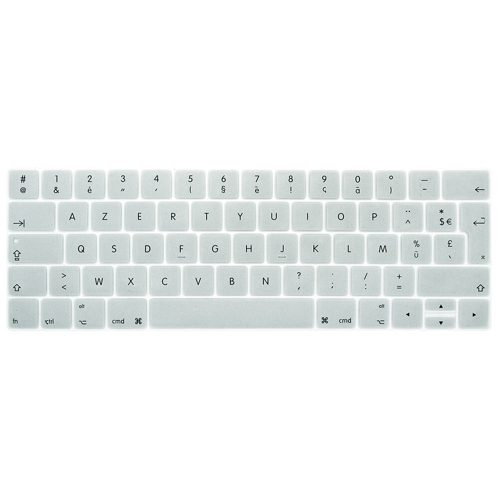 HRH ue wersja francuska Azerty cienka klawiatura obejmuje skórki silikonowe dla Macbook Pro 13 "15" A1706 A1707 A1989 A1990 A2159 pasek dotykowy: Metallic Silver