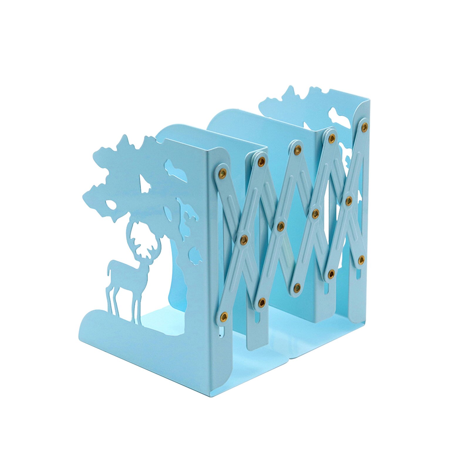 Biblioteca casa ufficio fermalibri regolabile per libri fermalibri supporto per libri solido organizzatore da tavolo regalo antiscivolo: Blu