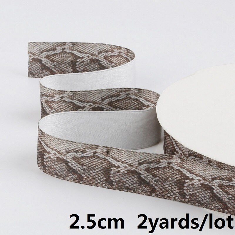 Valitse koko 1.5-4cm käärmeennahkanauha seksikäs tyyli puuvilla/polyesteri koristenauha vaatekasseihin kengät kodin sisustus: 2.5cm vaaleanruskeaa