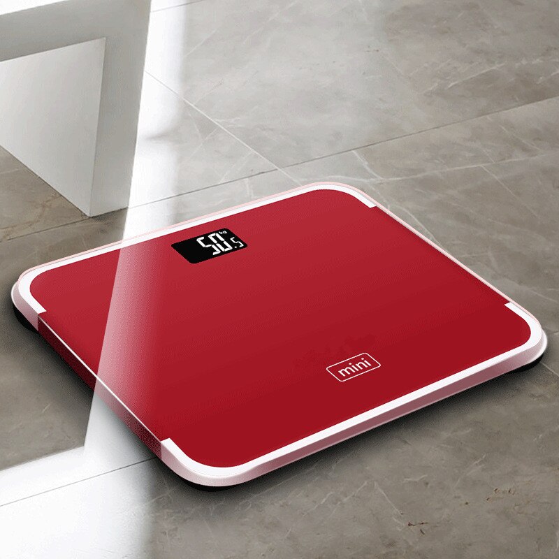 Smart Digital Weight Scale Bathroom Scale Body Fat Scale LED Calorie Muscle Body Bathroom Weighing Scale 0.5-180KG: Red