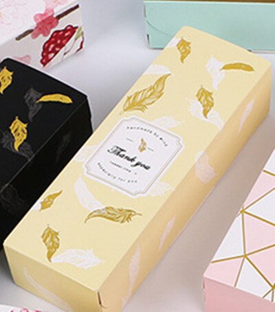 Kreative Flamingo Box Marmor Papier Tasche Dragee Cookies Tote Taschen Hochzeit Schokolade Kuchen Verpackung Papier Boxen Party Supplies: yellow box