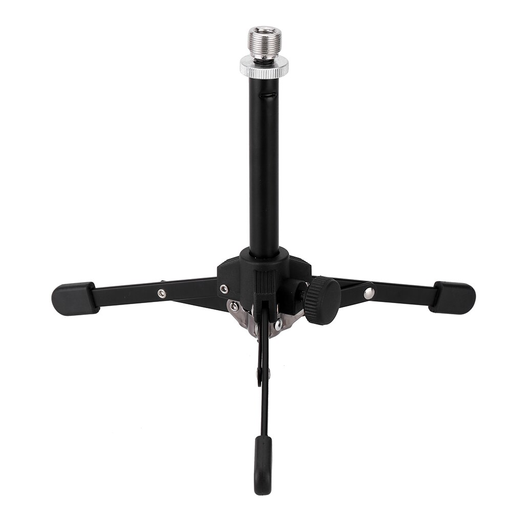 Ammoon MS-12 Mini Opvouwbare Desktop Tafelblad Statief Microfoon Mic Stand Houder Voor Meeting Fit Voor De Meeste Standaard Microfoon Clip