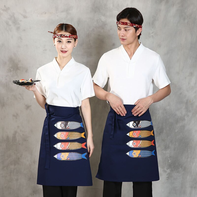 Japanese Style Sushi Restaurant Cook Chef Aprons Cafe Hotel Waitress Kitchen Apron Cotton Linen Different Kinds