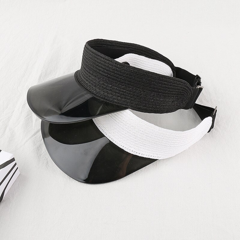 Chapeau femmes été chapeau de paille transparent style coréen casquette chapeau de soleil tout-match sans fond chapeau de soleil